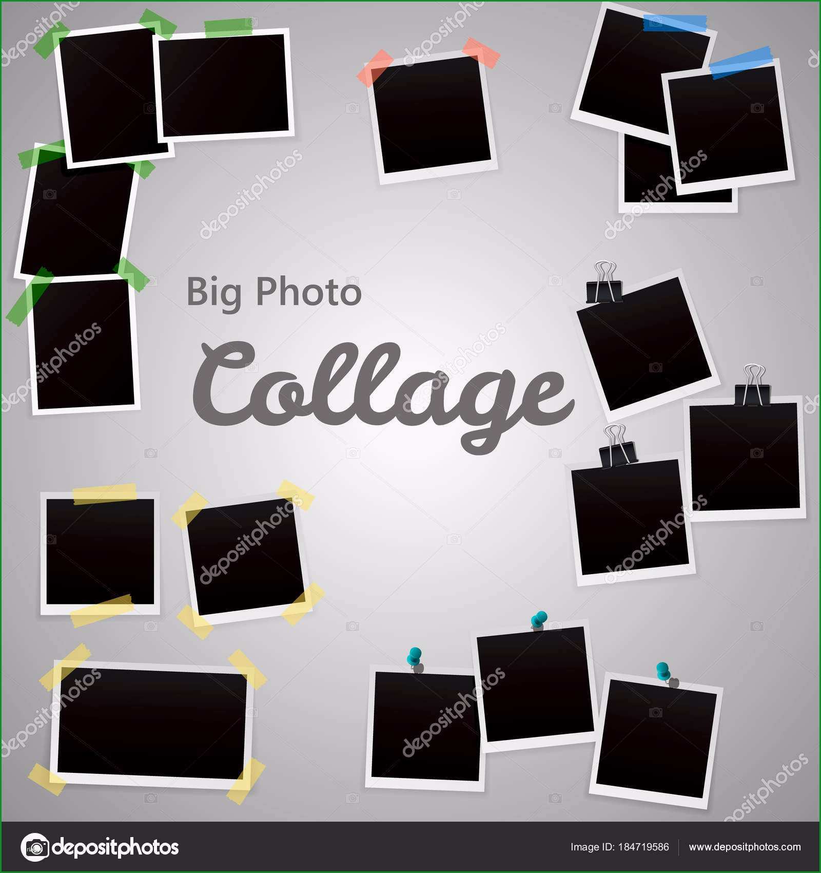 stock illustration big photo collage template photo