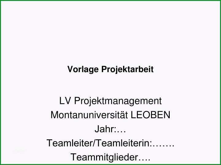 vorlage projektarbeit