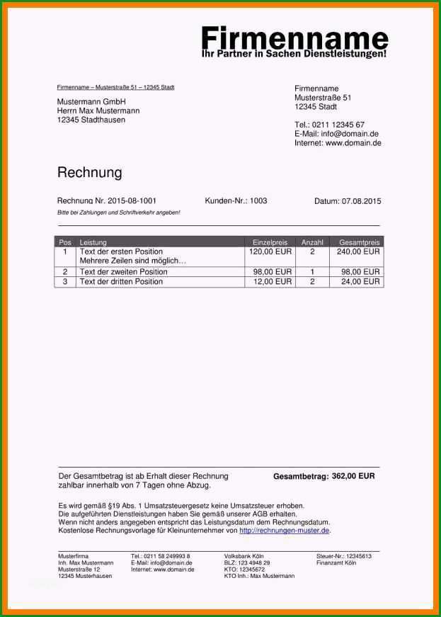 rechnung privatverkauf vorlage in word elwash 5
