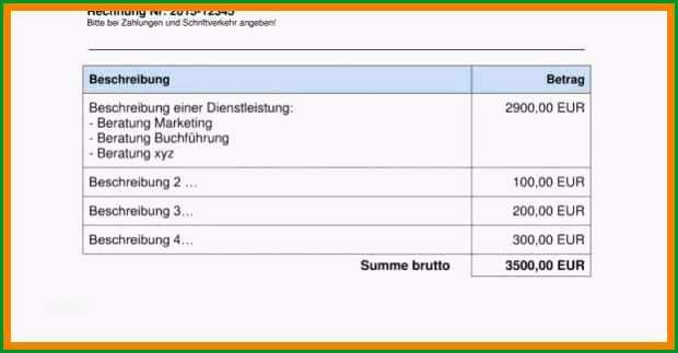 rechnungsformular rechnungsvorlage