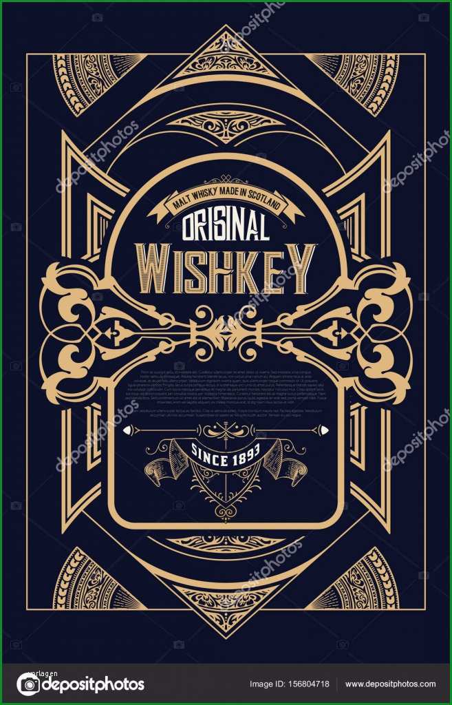 stock illustration retro whiskey label vector