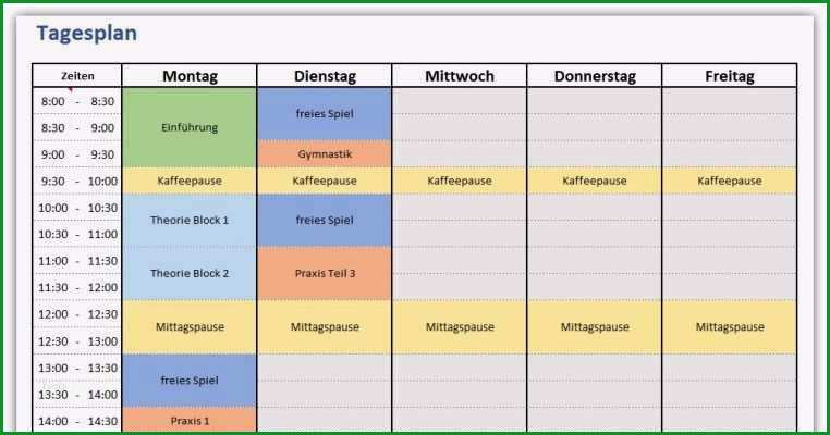 rezeptbuch erstellen vorlage hubsch tagesplan vorlage fur eine woche