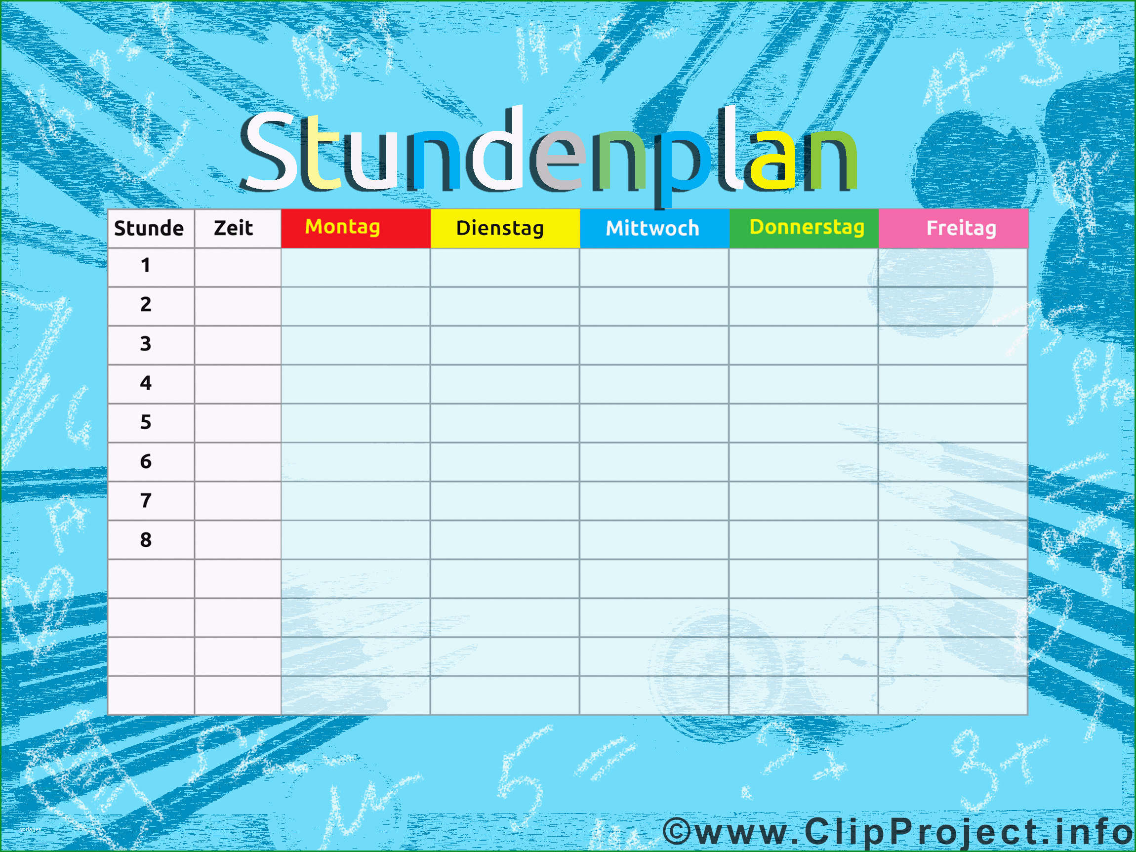 stundenplan vorlage 5054