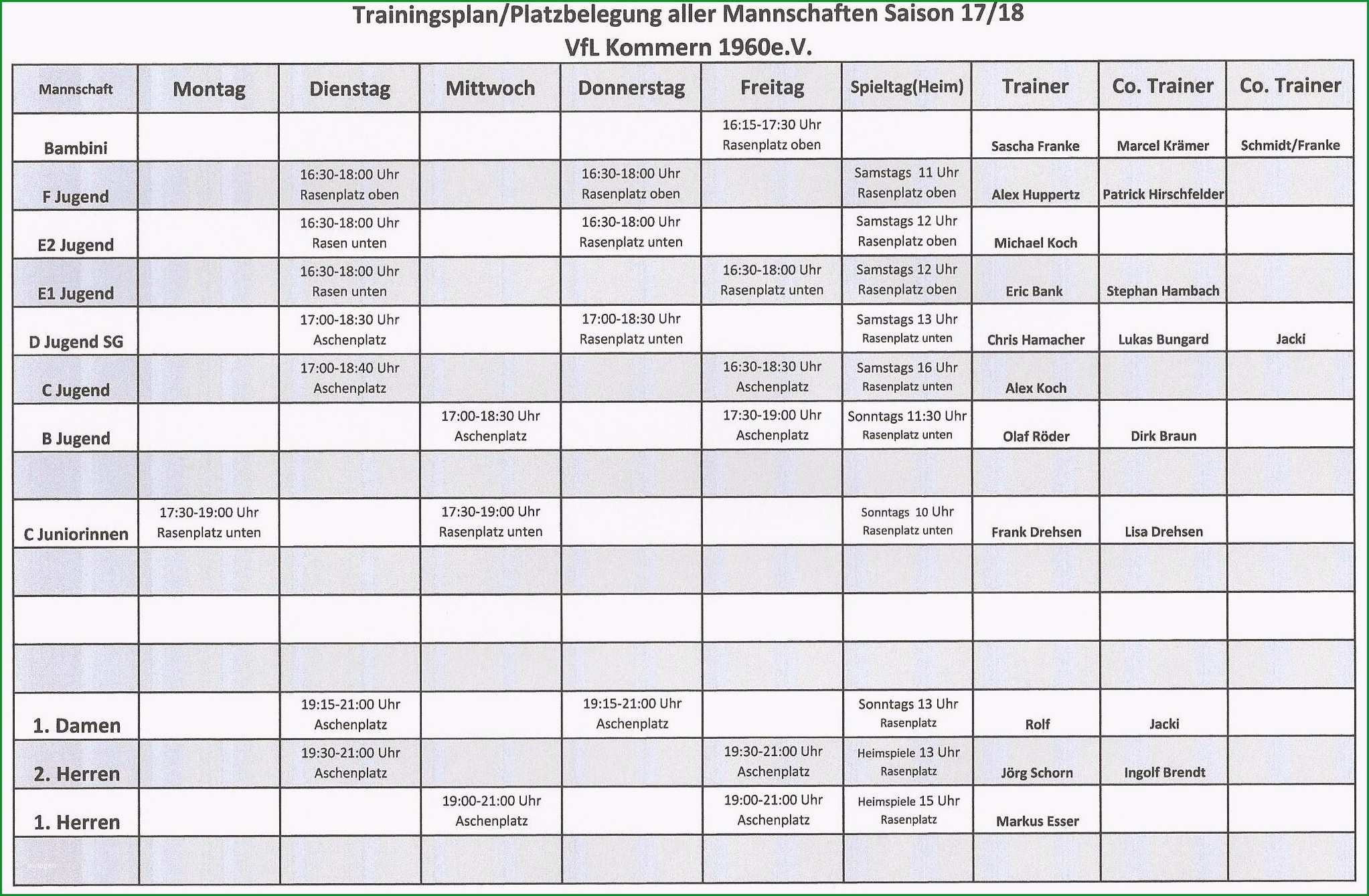 trainingsplan junioren