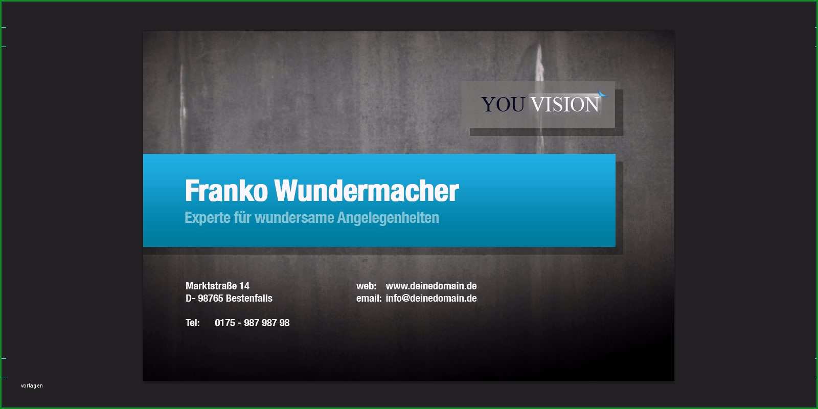 visitenkartenvorlage psd franko wundermacher