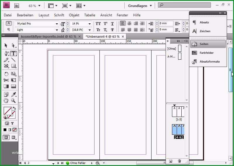 vorlage flyer indesign komplett flyerdesign im faltformat am beispiel eines