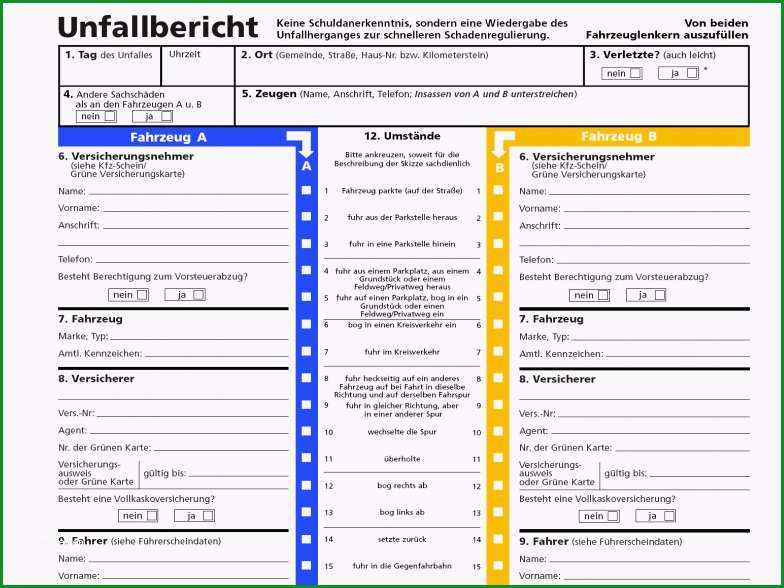 Toll Vorlage Unfallbericht Download Chip