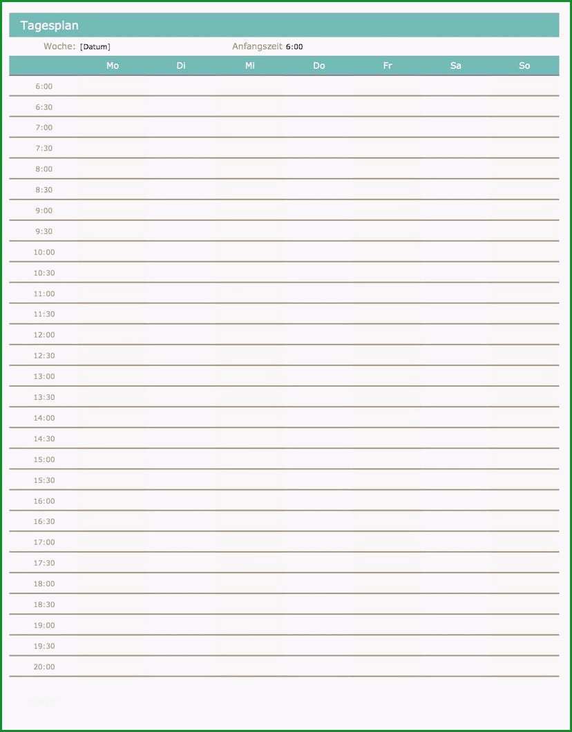 wochenplan tagesplaner vorlage