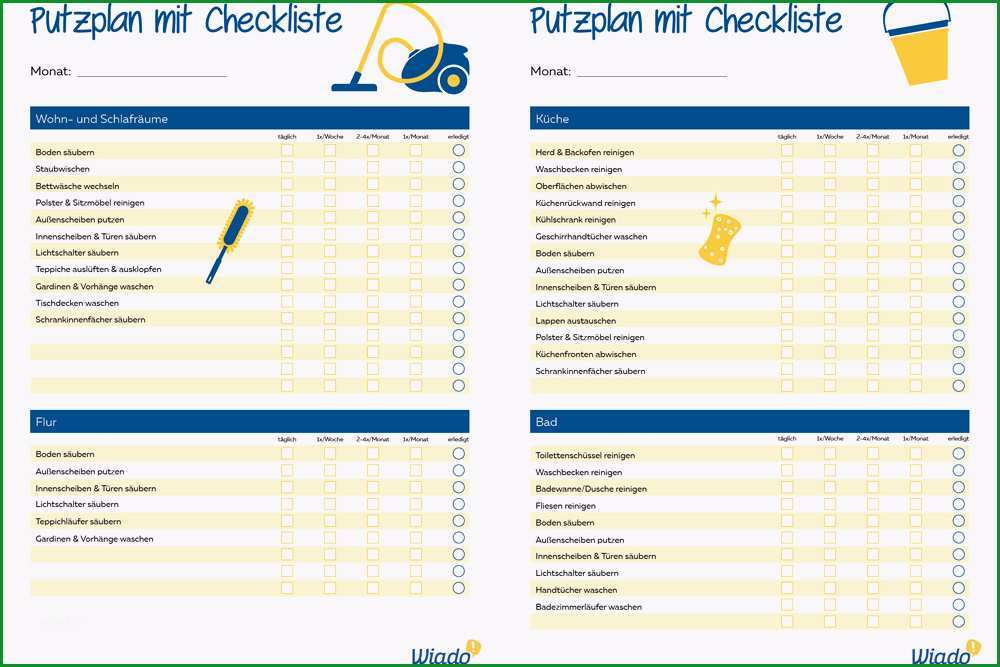 xxl putzplan vorlage