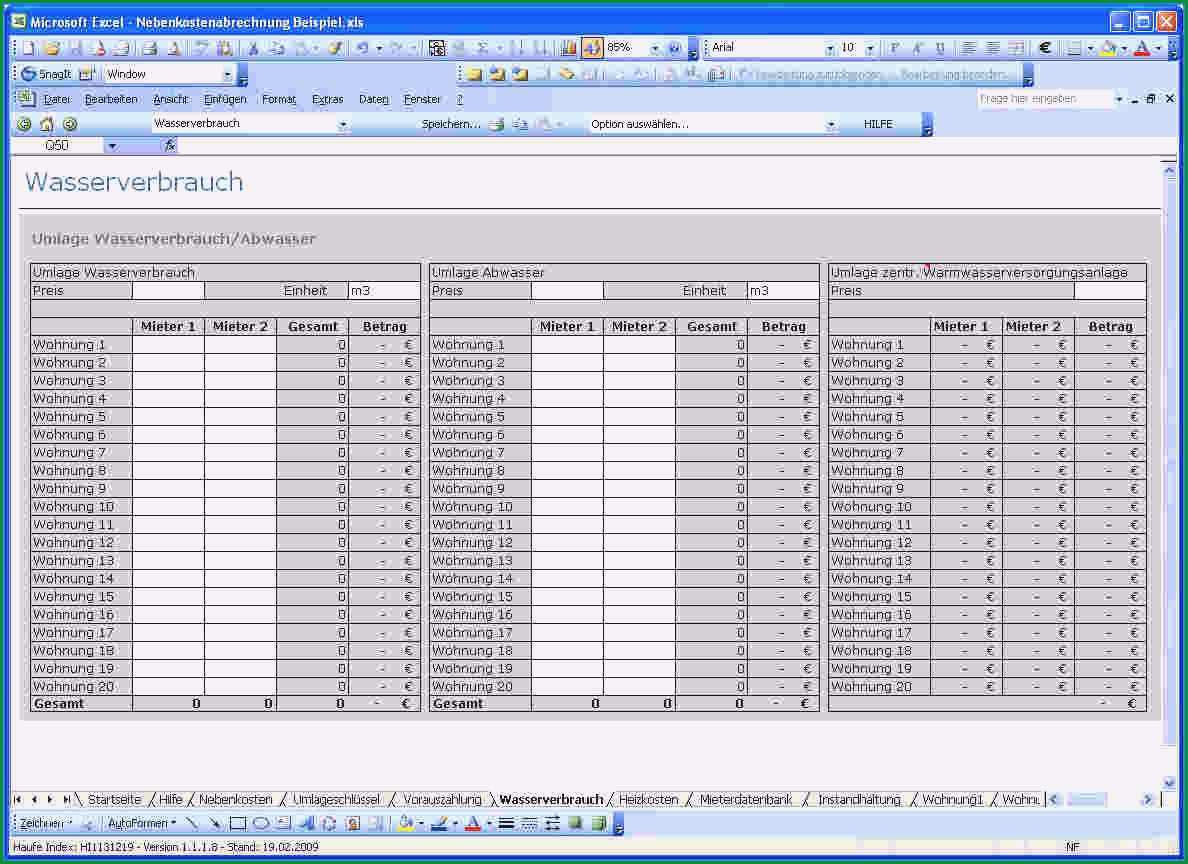 10 betriebskostenabrechnung vorlage excel