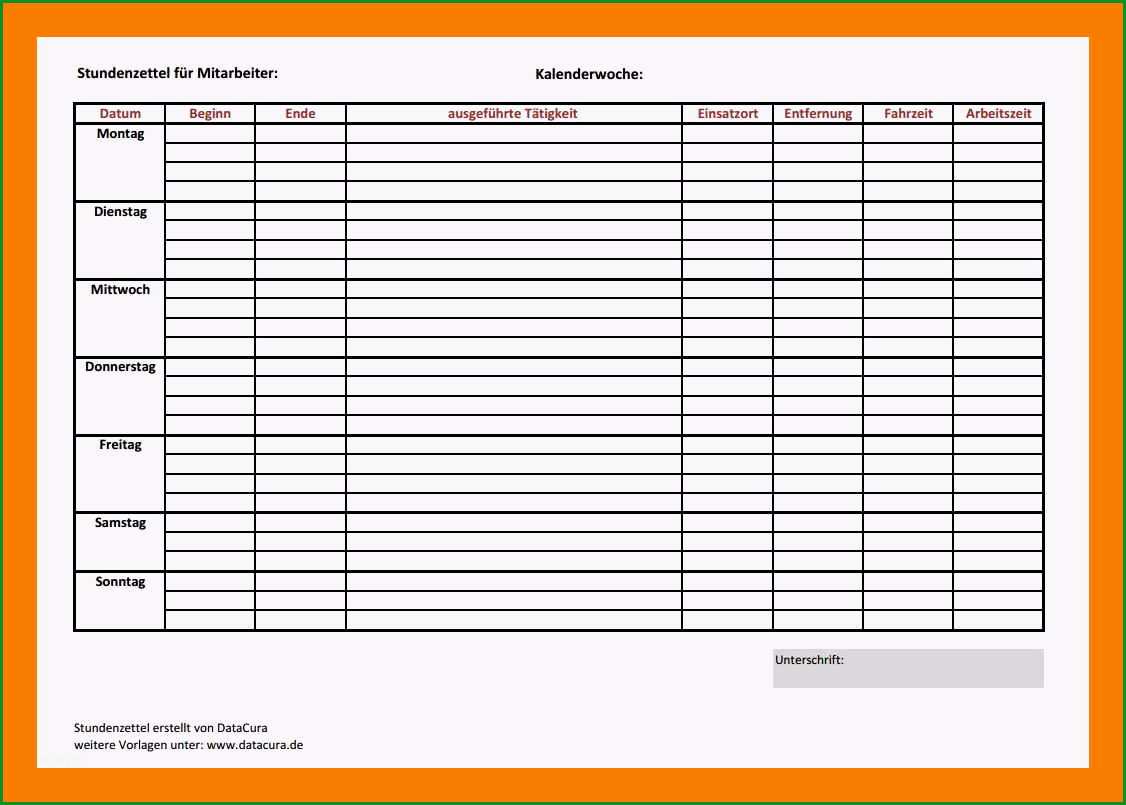 11 rapportzettel vorlage handwerk