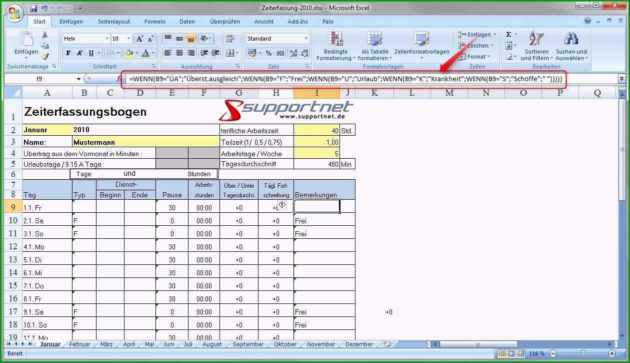 14 zeiterfassung excel vorlage kostenlos