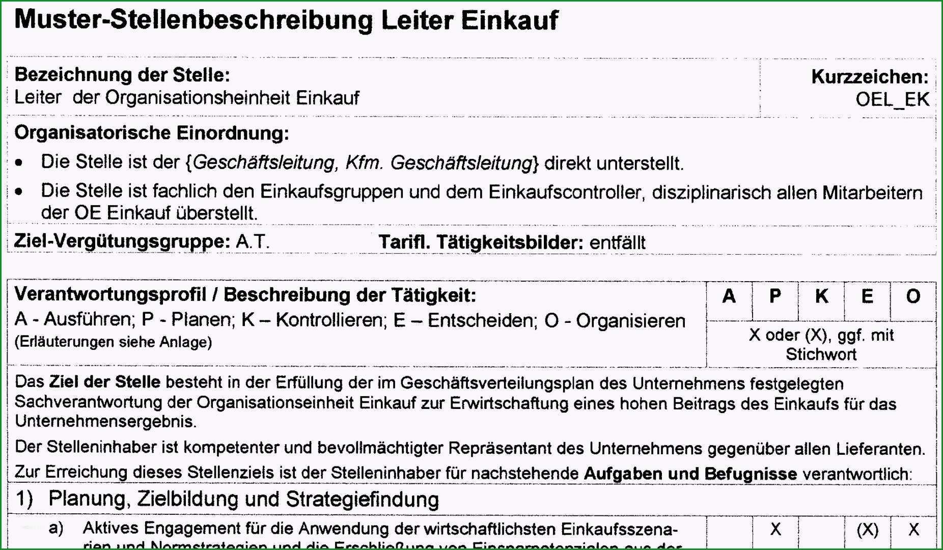 16 stellenbeschreibung vorlage word