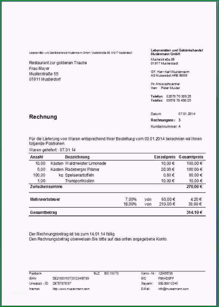 16 vorlage rechnung freiberufler