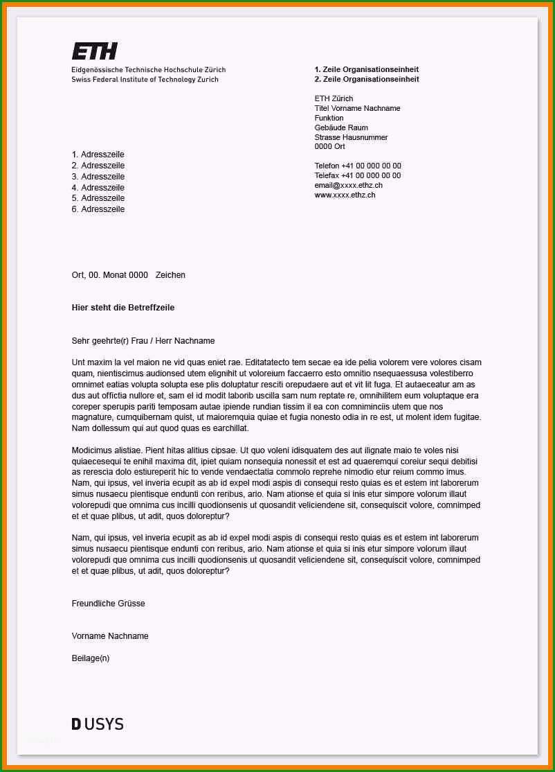 17 brief adresse vorlage