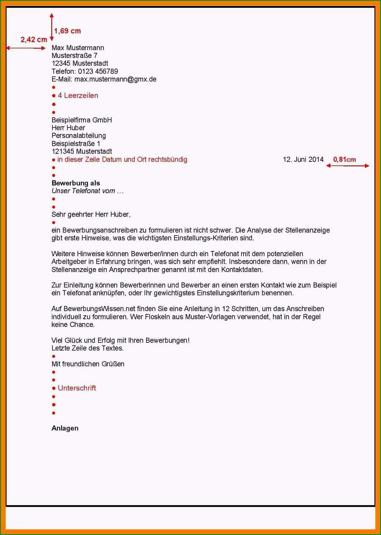 17 formlose bewerbung muster