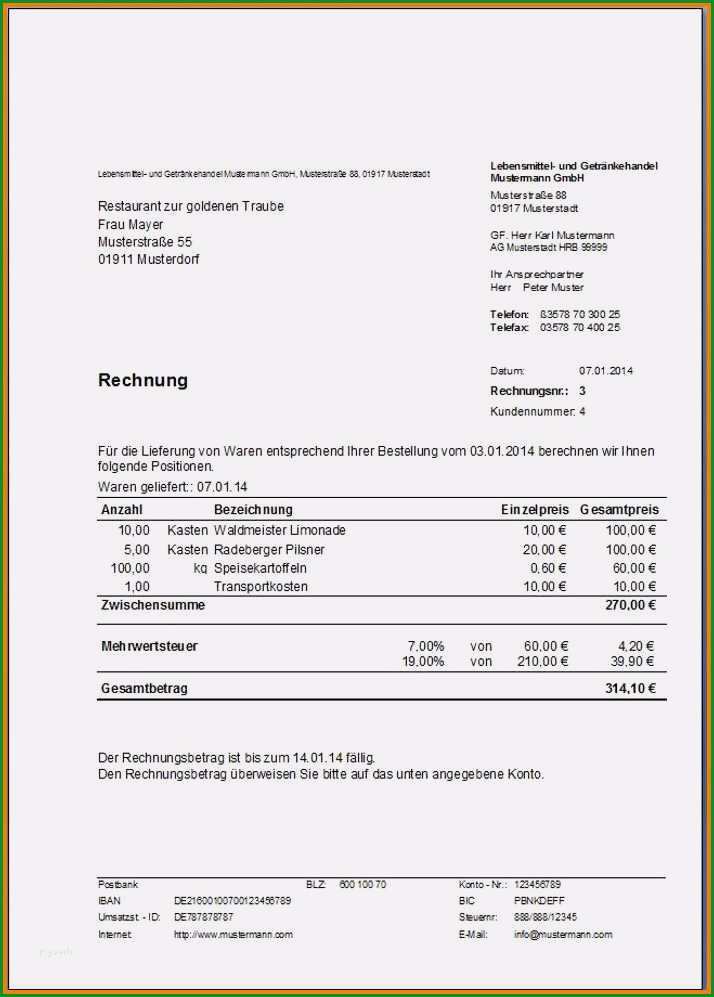 18 restaurant rechnung vorlage