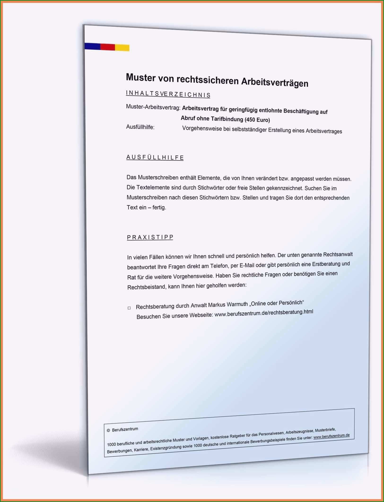 20 arbeitsvertrag vorlage kostenlos word