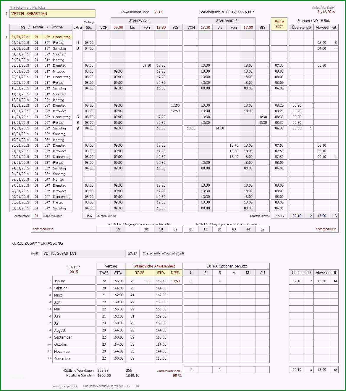 25 stundenzettel vorlage kostenlos pdf