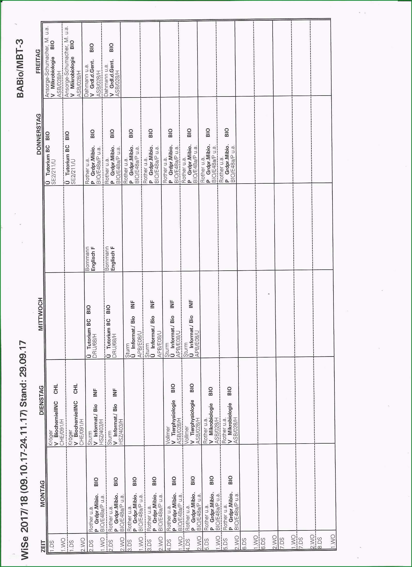 7 uni stundenplan vorlage