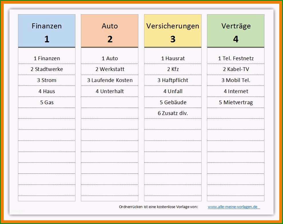 9 ordner etiketten vorlage