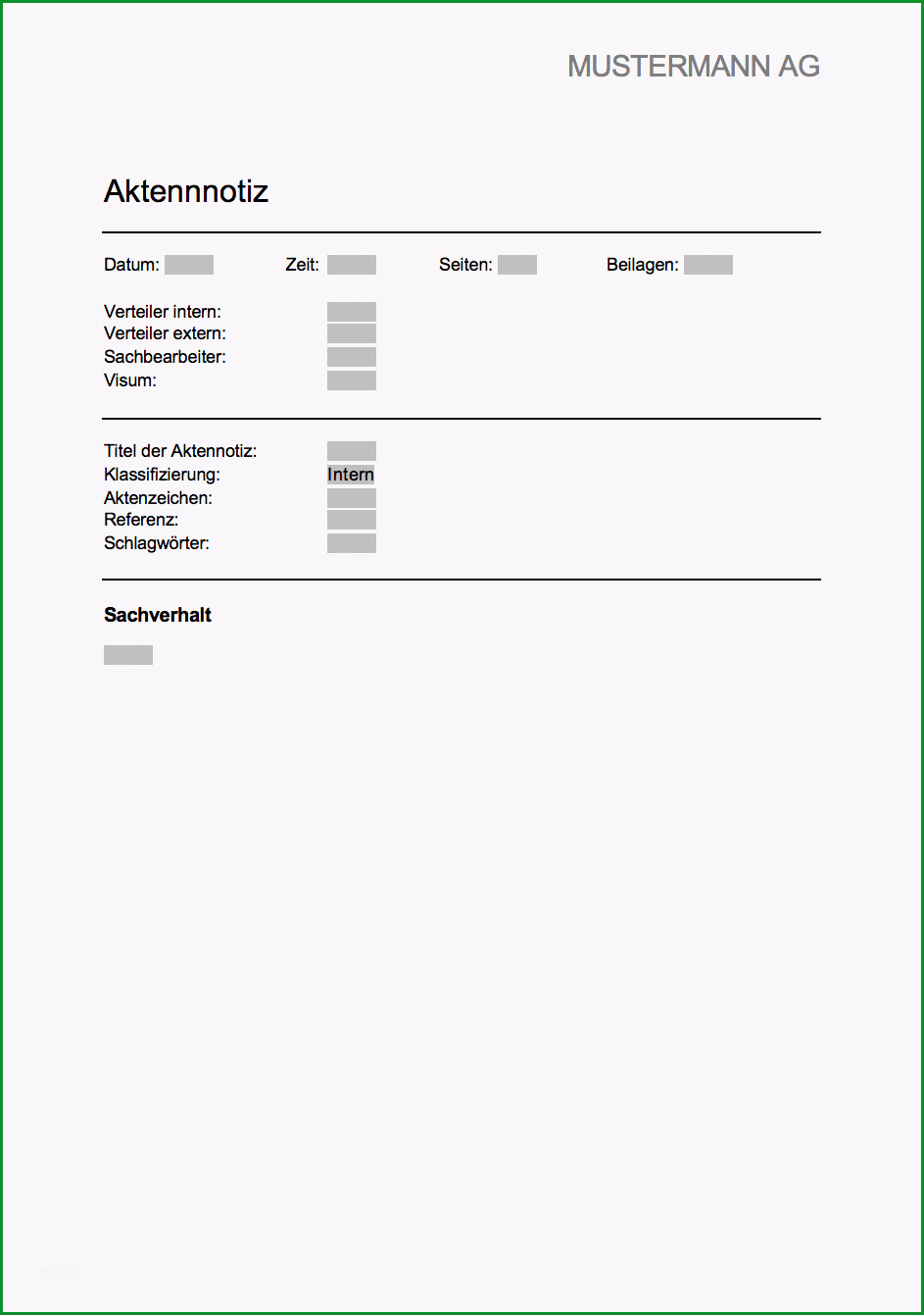 aktennotiz vorlage kostenlos word
