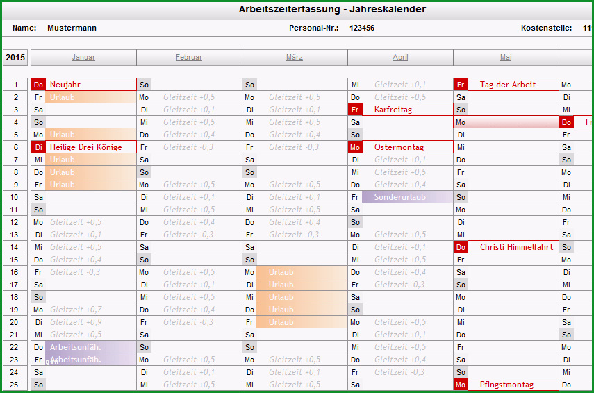 arbeitszeit excel vorlage