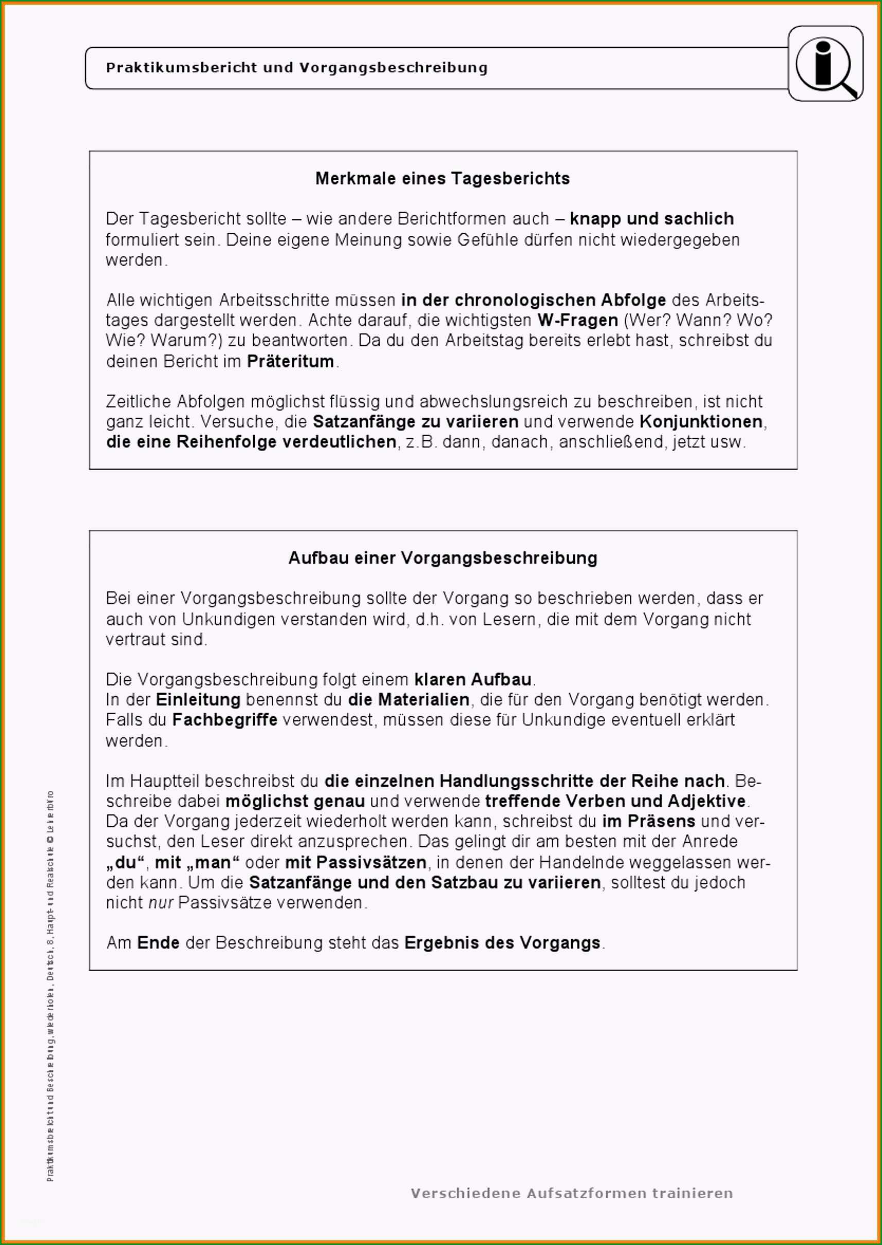 Überraschen Bericht Praktikum Vorlage Lebhaft Vordruck