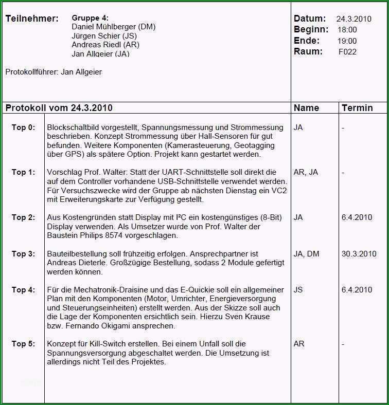 besprechungsprotokoll vorlage word best of protokoll