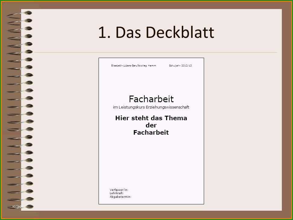 deckblatt gestalten