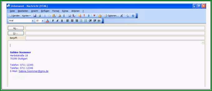 e mail signatur vorlage geschaftlich