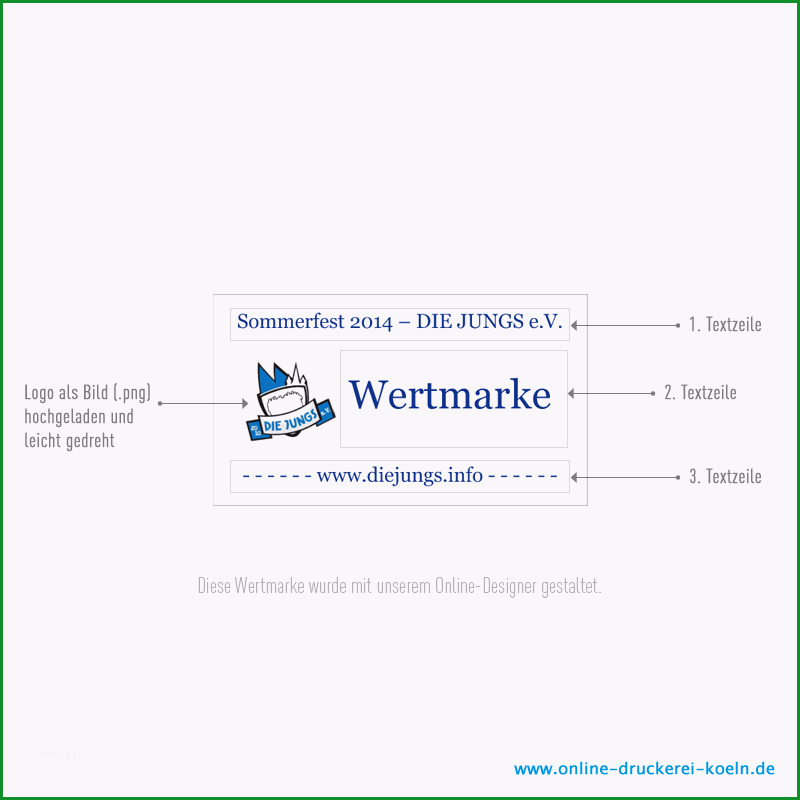 wertmarken online gestalten