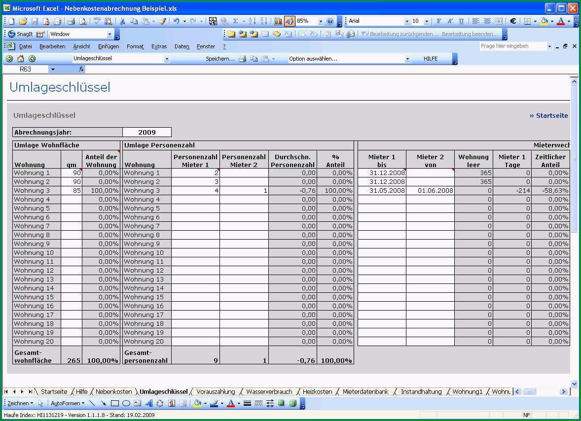 excel nebenkostenabrechnung integrierter heizkostenabrechnung