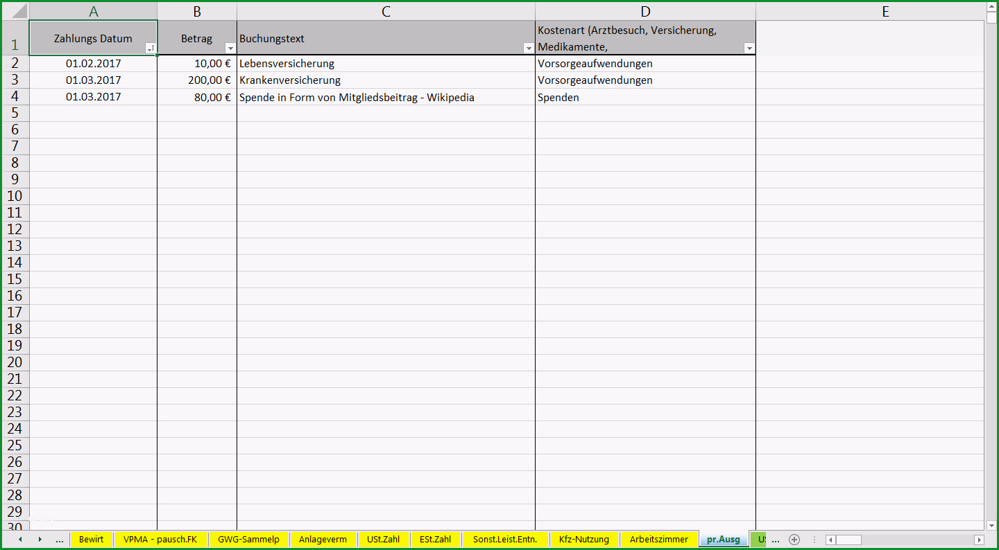 einnahmenueberschussrechnung vorlage excel openoffice