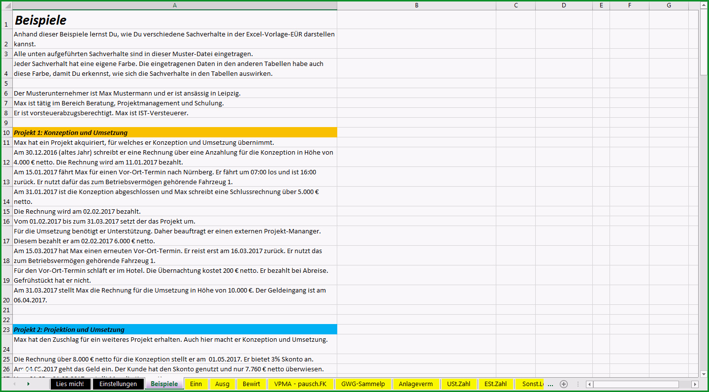 einnahmenueberschussrechnung vorlage excel openoffice