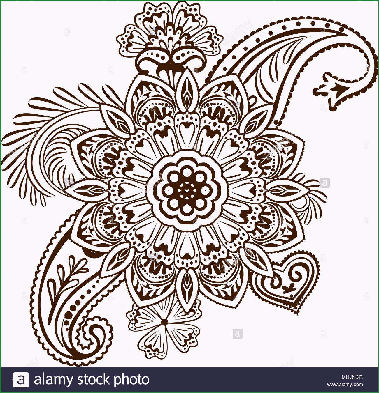 henna tattoo blume vorlage mehndi stil satz von ornamentalen mustern im orientalischen stil image