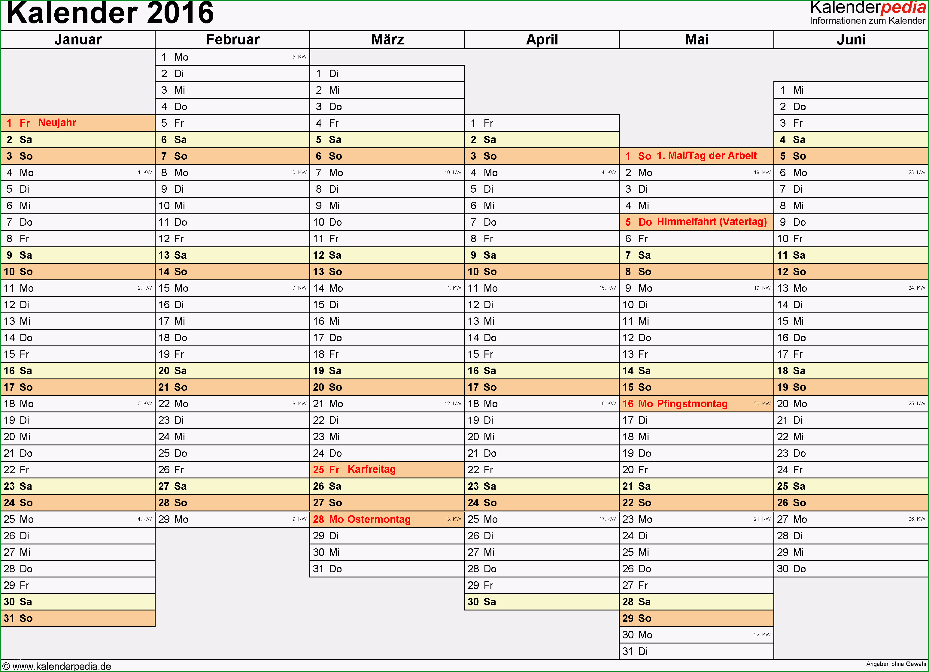Überraschen Kalender 2016 In Excel Zum Ausdrucken 16 Vorlagen
