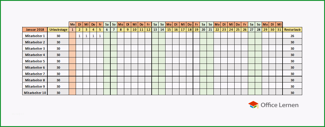 excel kostenlose urlaubsplaner vorlagen