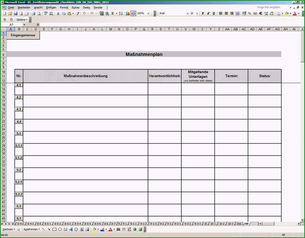 Überraschen Mängelliste Vorlage Excel Elegant Qualitätsmanagement iso