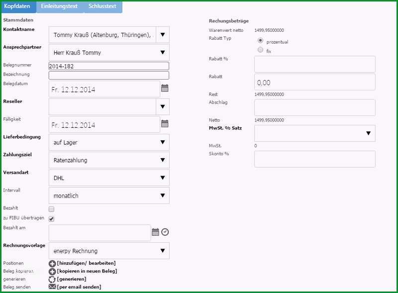 rechnungen erstellen