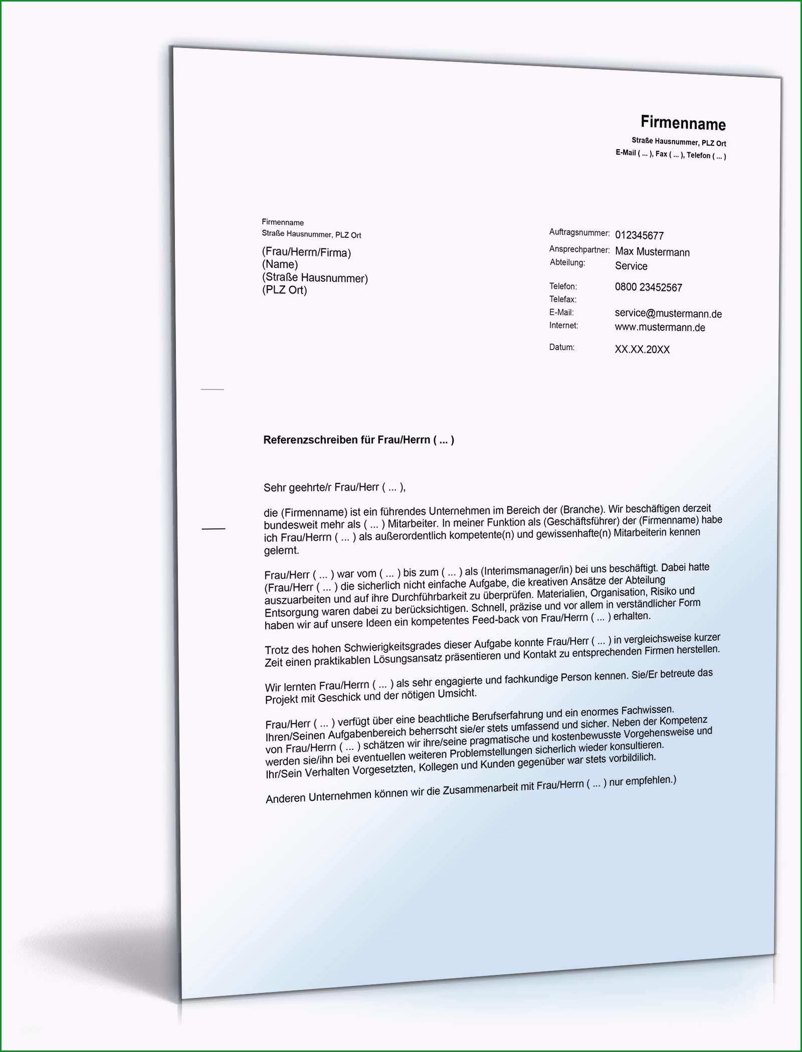 empfehlungsschreiben referenzschreiben