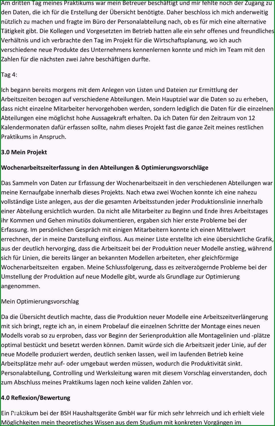 reflexion schreiben vorlage gut muster praktikumsbericht pdf