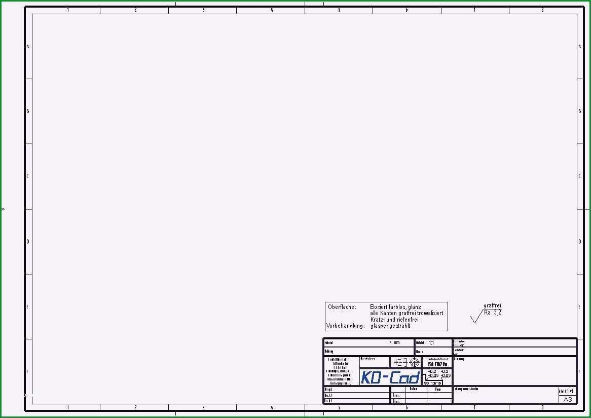schriftfeld technische zeichnung vorlage a3