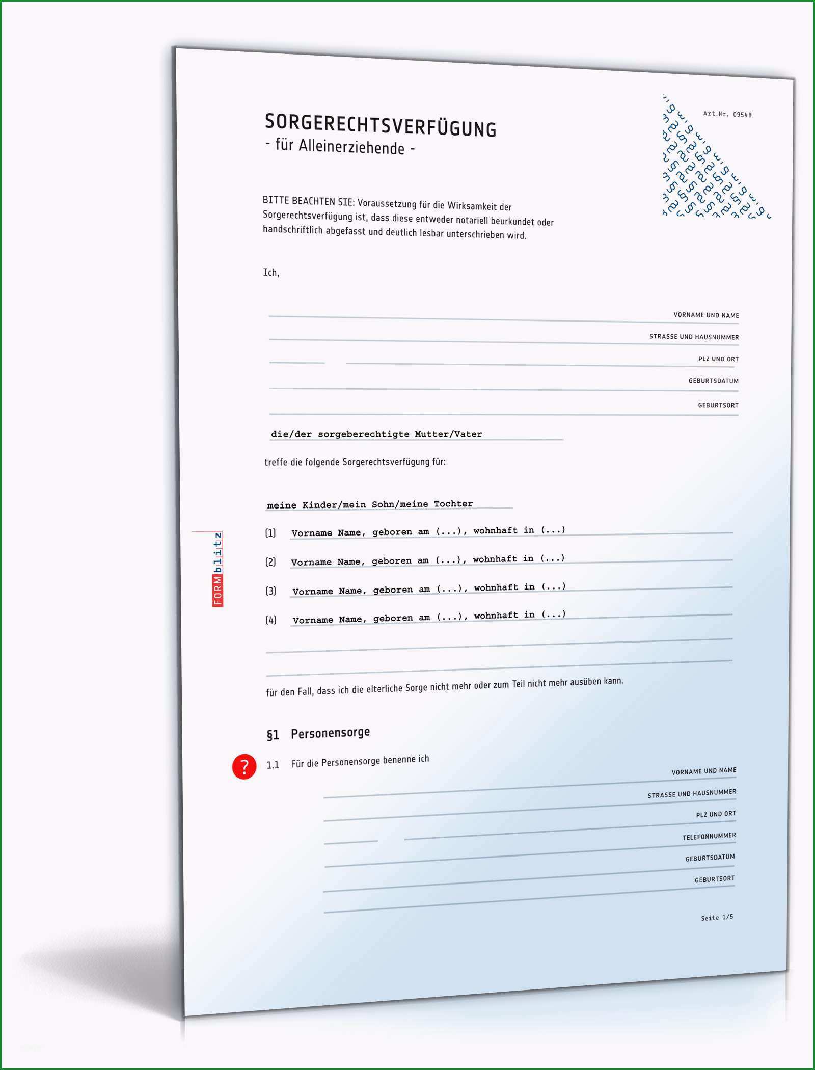 Überraschen sorgerechtsverfügung Alleinerziehende