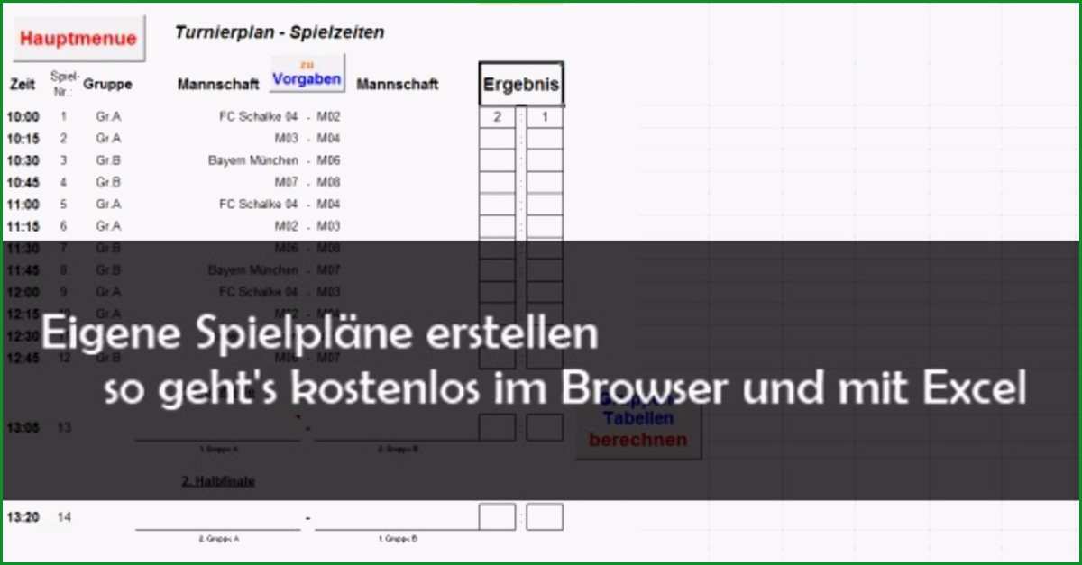 spielplaene erstellen online und vorlagen fuer excel turniere und liga