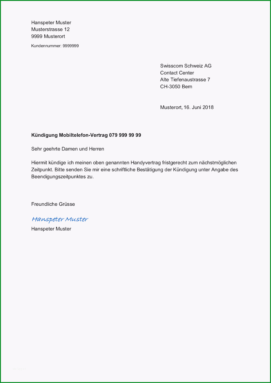 swiss kuendigen gratis vorlage im word format