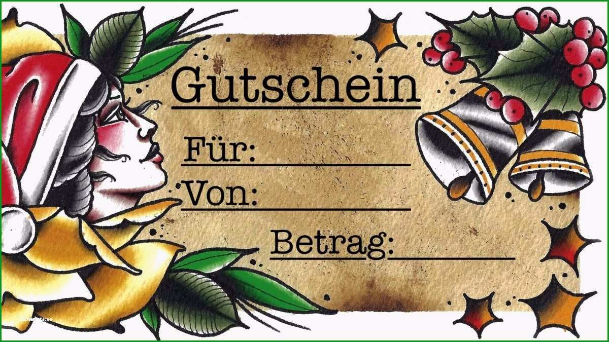 tattoo gutschein vorlage frische ein tattoo vom christkind