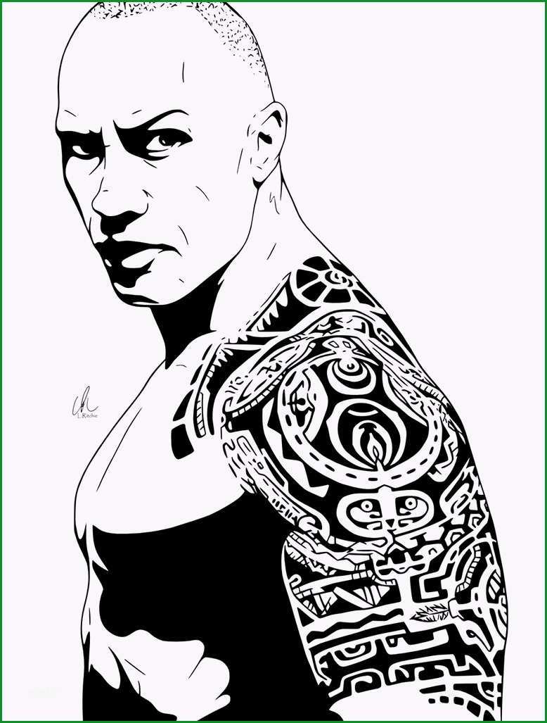 collectiontdwn the rock tattoo design drawing