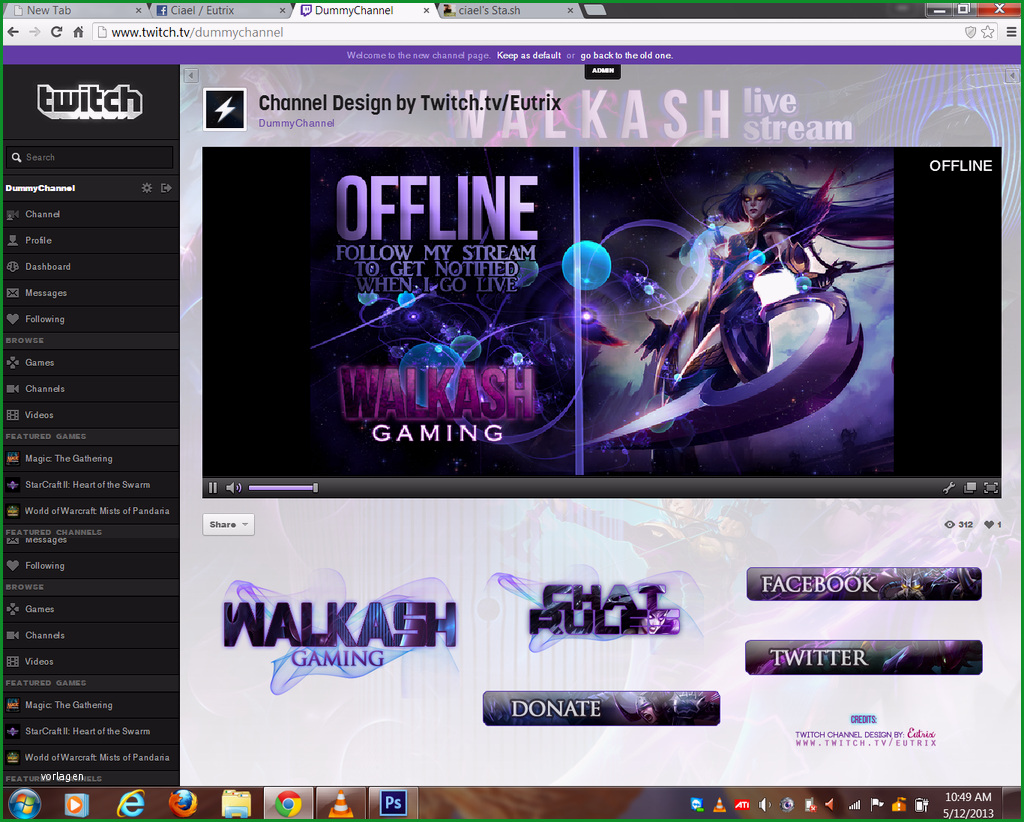 Twitch Channel Design for Walkash