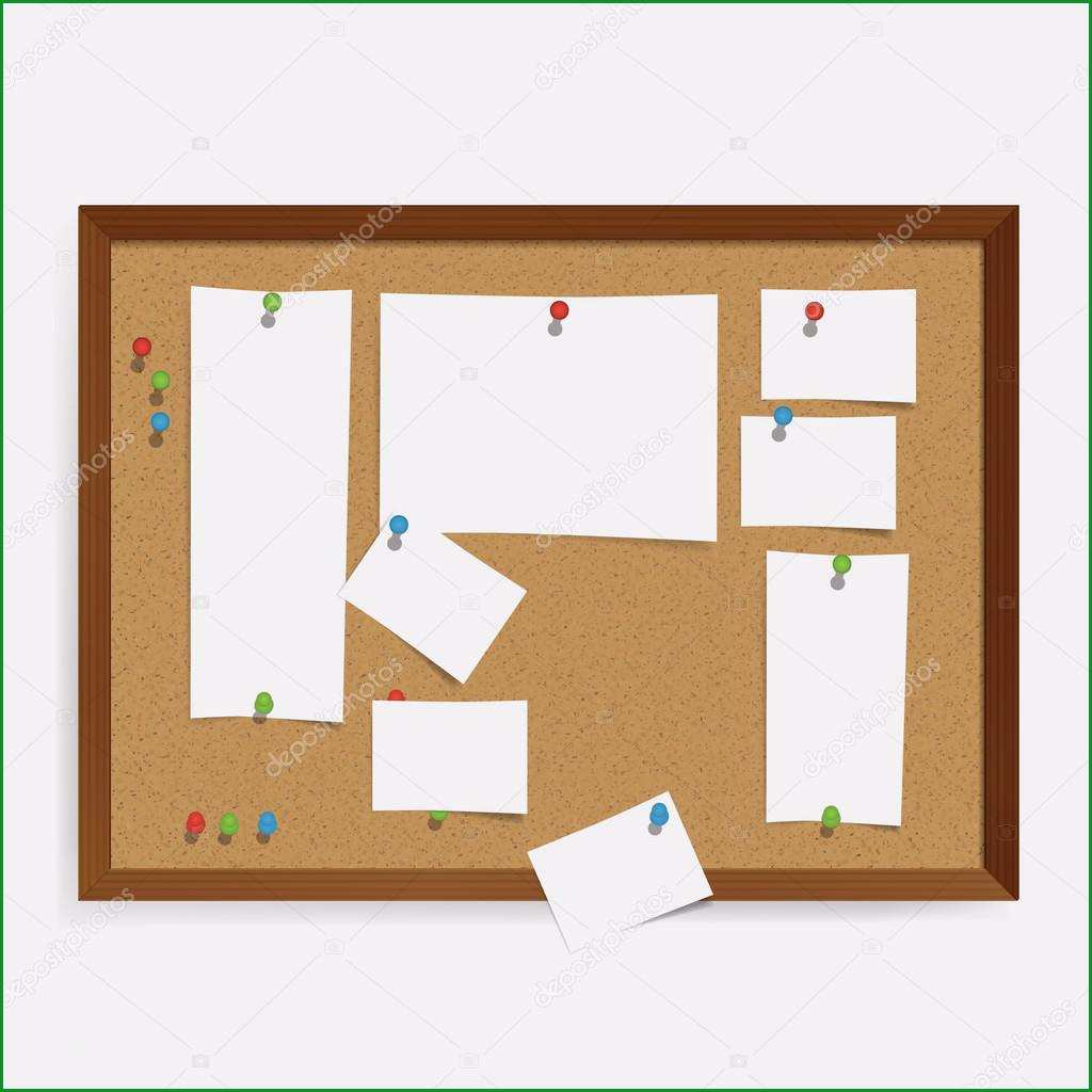 stock illustration vector corkboard template with colorfully